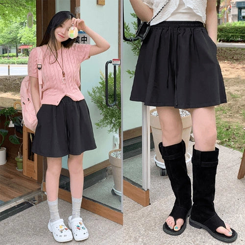 66GIRLS - Elastic Waist Flared Skort
