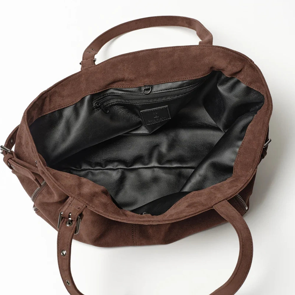 SAMO ONDOH - zipper shopper bag M suede brown